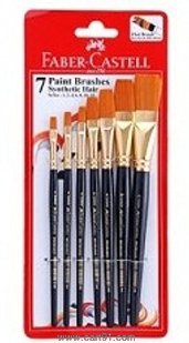 Buy Faber Castell Paint Brush - Synthetic Hair Flat Assort - Set Of 7  online at low price in India | Cart91